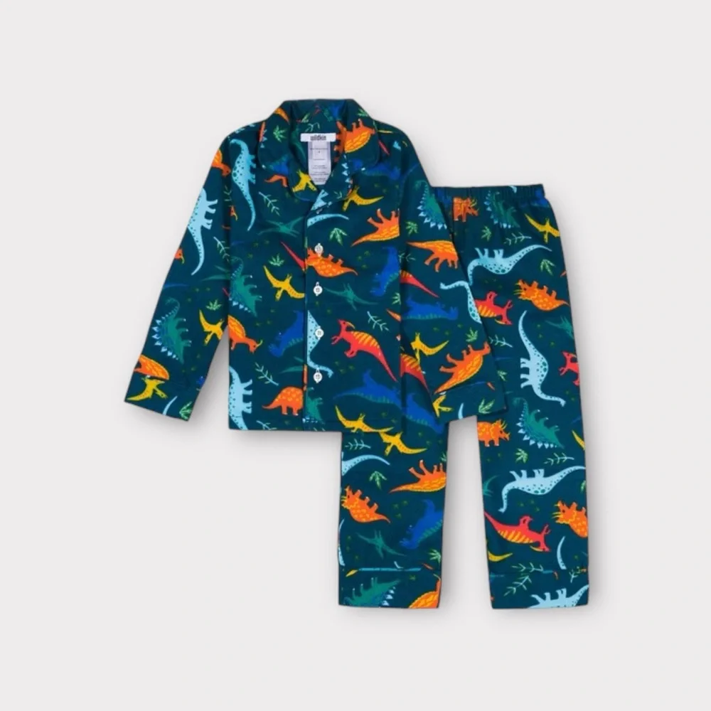 Wildkin Jurassic Dinosaur Green Pajama Set